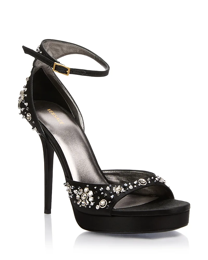 Embellished Platform Sandals by Versace