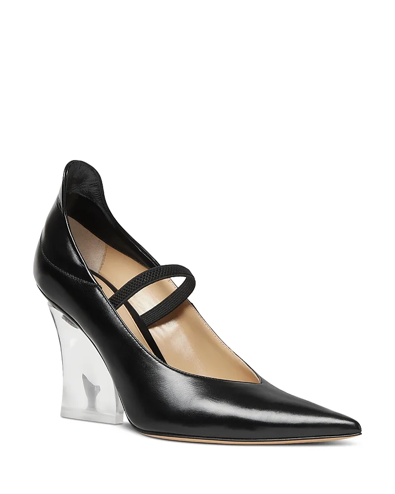 Transparent Heel Pointed Toe Pumps by FENDI