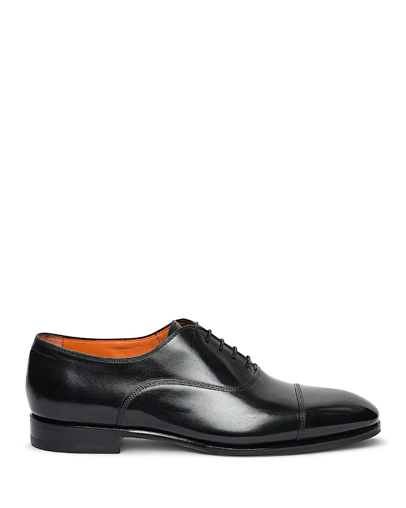 Leather Cap Toe Oxford Dress Shoes by Santoni