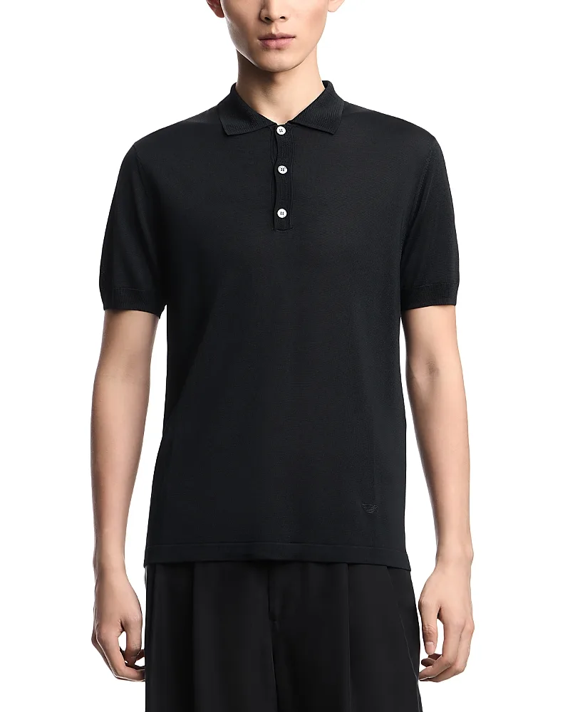 Emporio Armani Regular Fit Plain Knit Pullover Sweater Polo