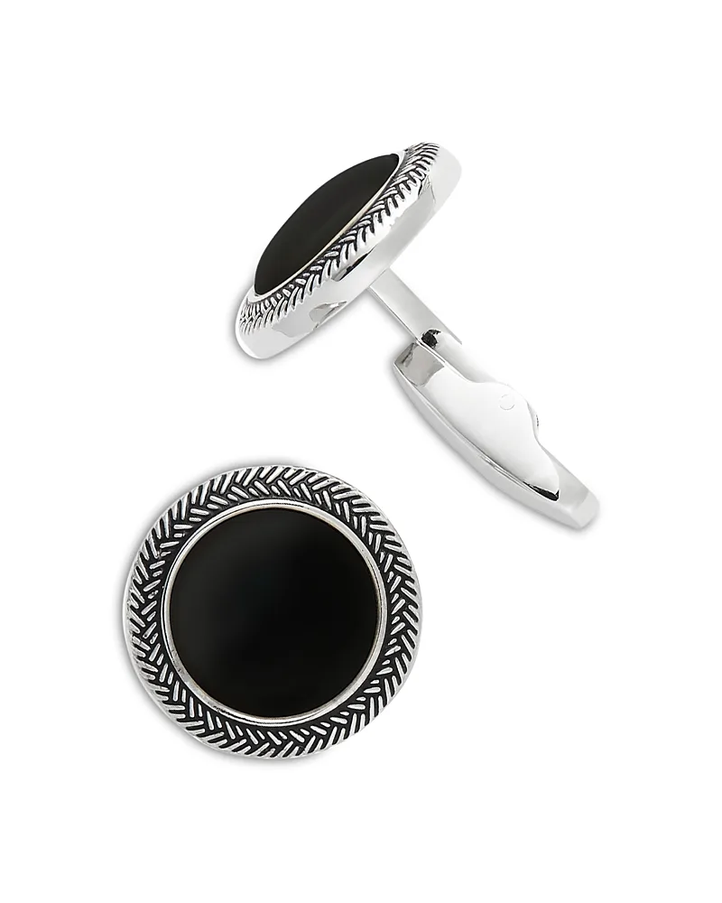 Round with Braided Border Cufflinks by Link Up