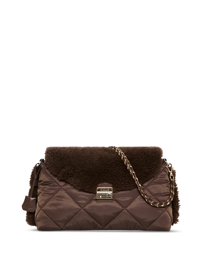 Crosby Lock Shearling Trim Shoulder Bag by MZ Wallace
