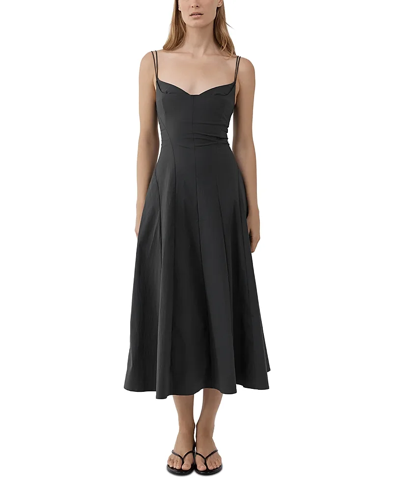 Paneled Bustier Midi Dress