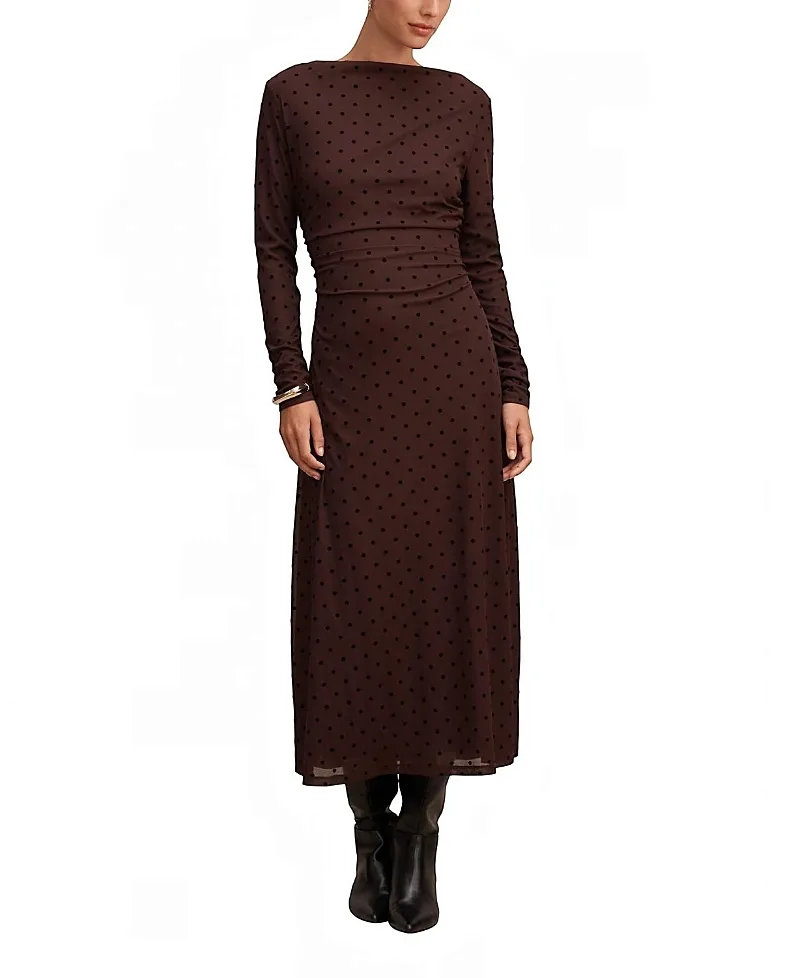 Bonnie Spot Mesh Midi Dress