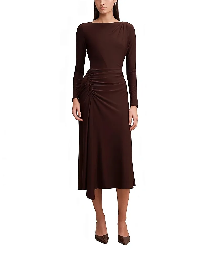Mabel Jersey Long Sleeve Midi Dress