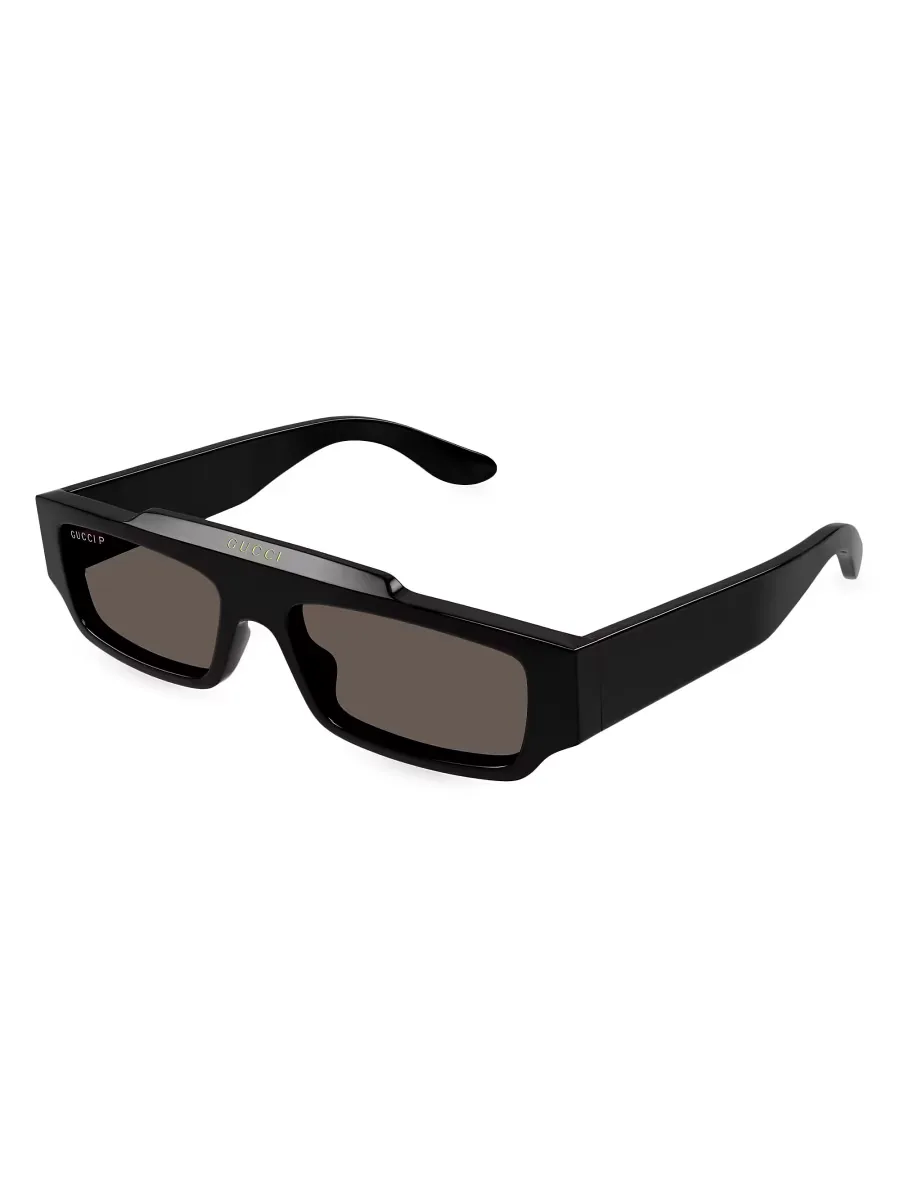 Faceted Specs 55MM Rectangular Sunglasses by Gucci