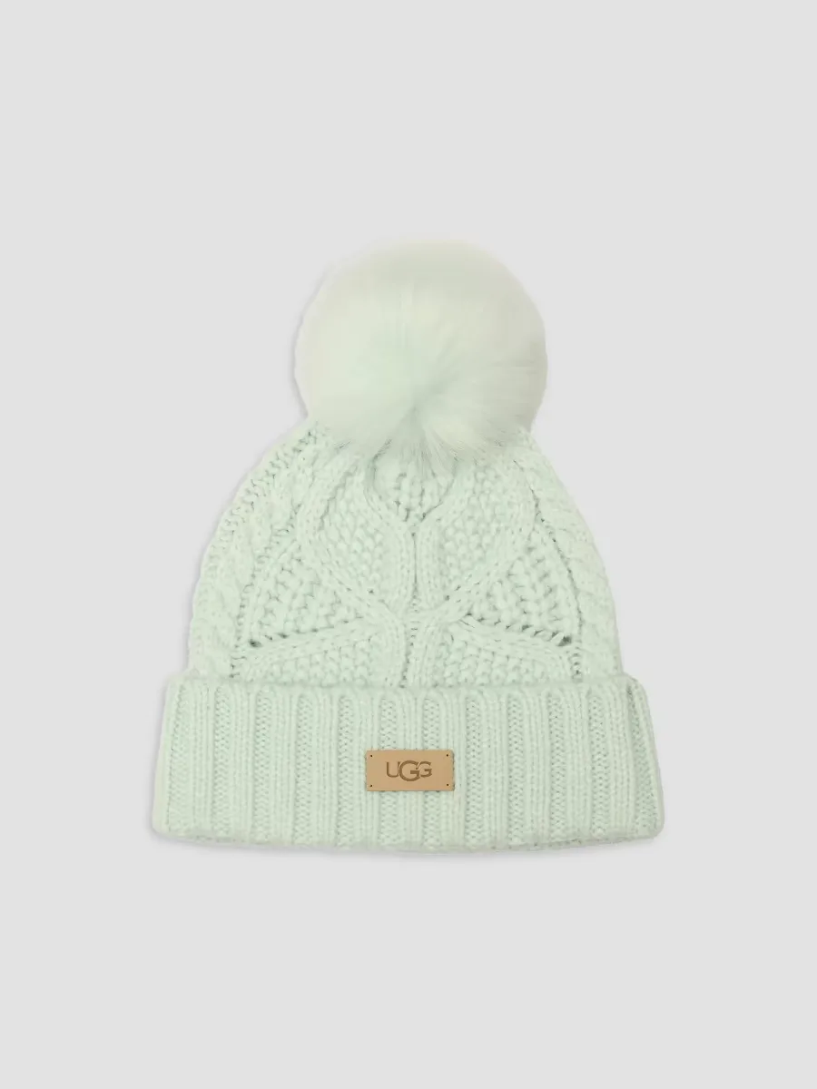 Faux-Fur Pom-Pom Cable-Knit Beanie by UGG