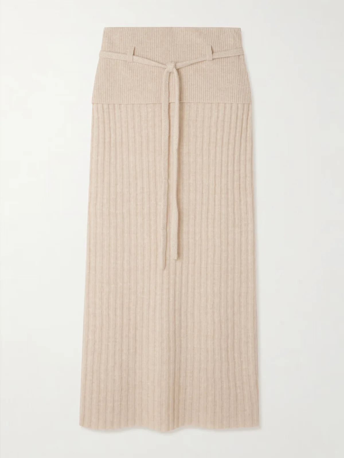 - Lia Layered Ribbed Cashmere And Linen-blend Midi Skirt -