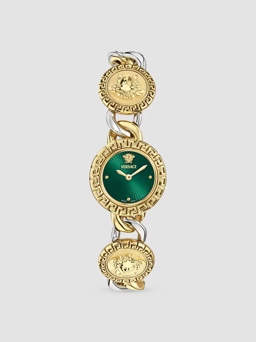 La Greca Stud Icon Two-Tone Stainless Steel & Yellow Goldtone IP Bracelet Watch/28MM by Versace