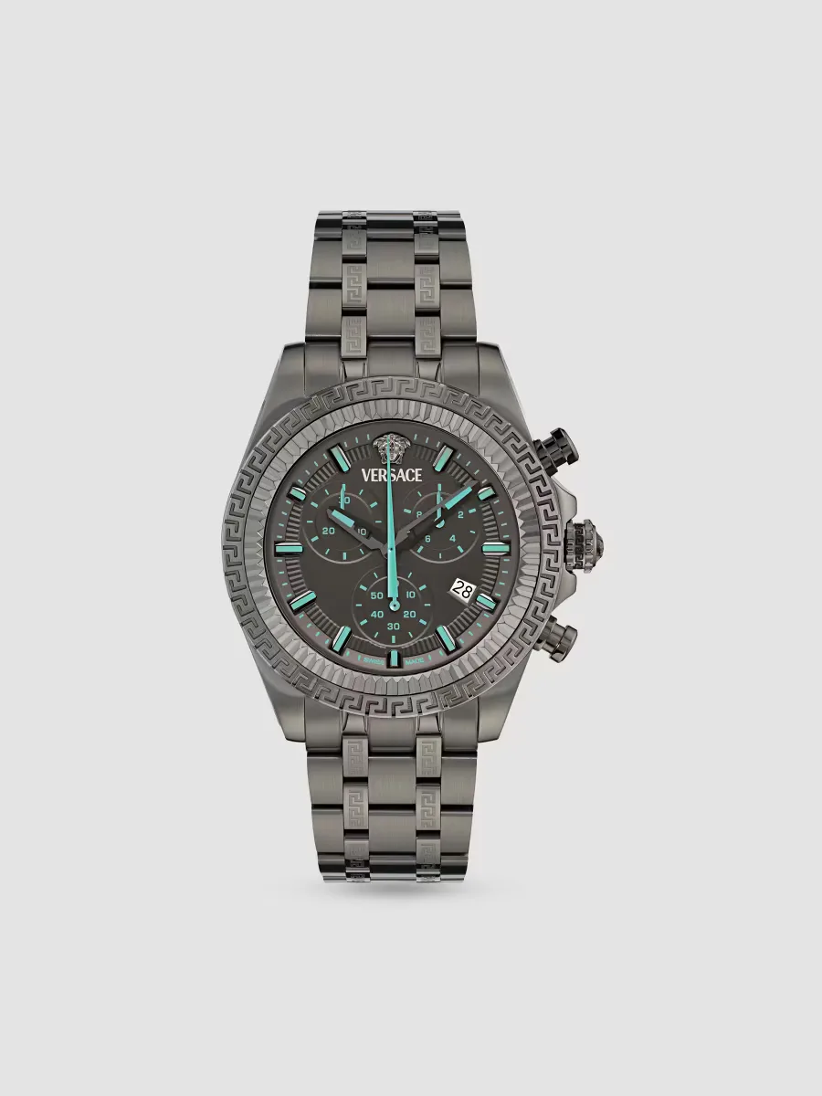 Fornax Gunmetal-Tone IP Stainless Steel Bracelet Watch/43MM by Versace