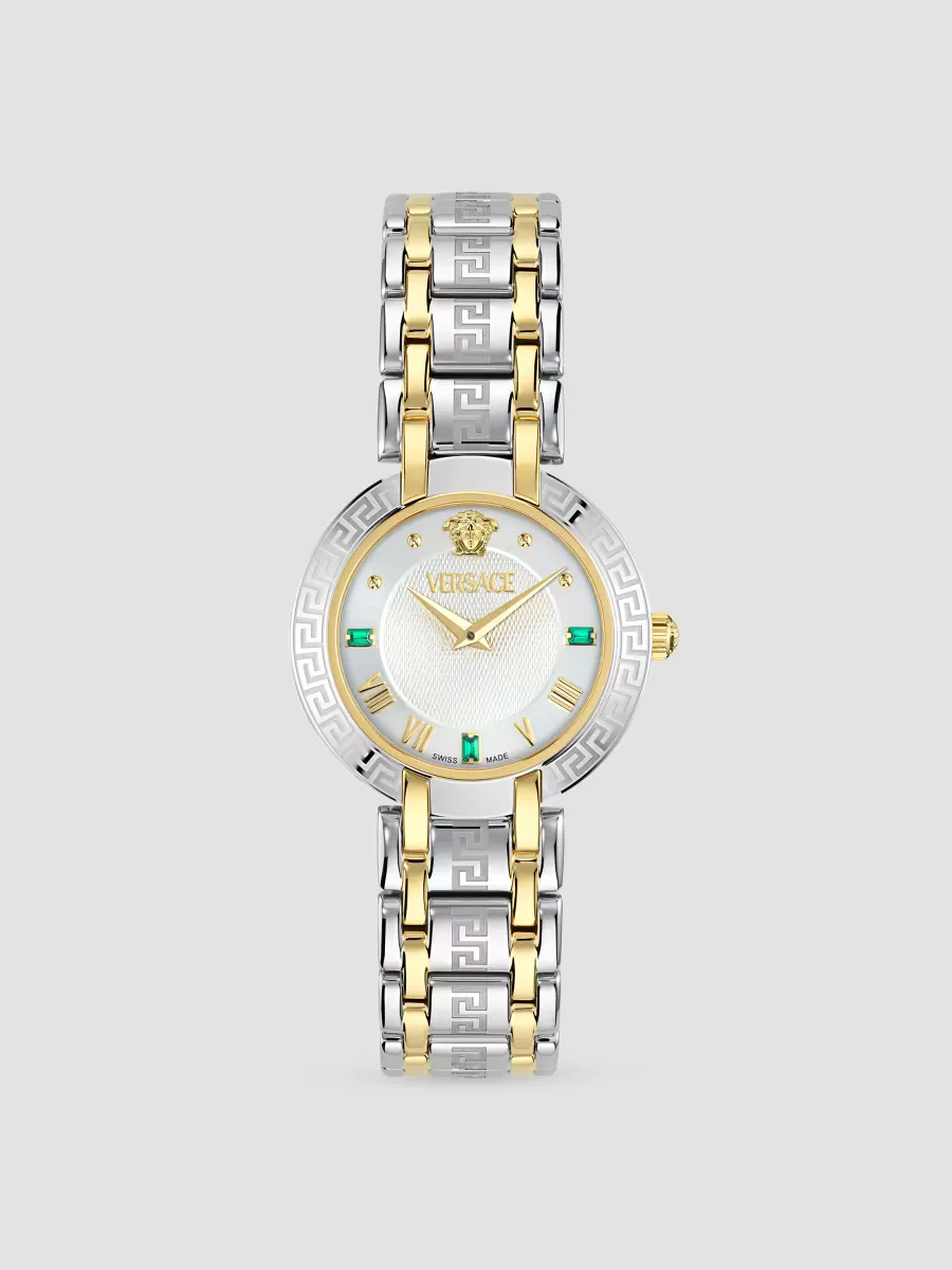 Antlia Two-Tone Stainless Steel & Emerald Bracelet Watch/34MM by Versace