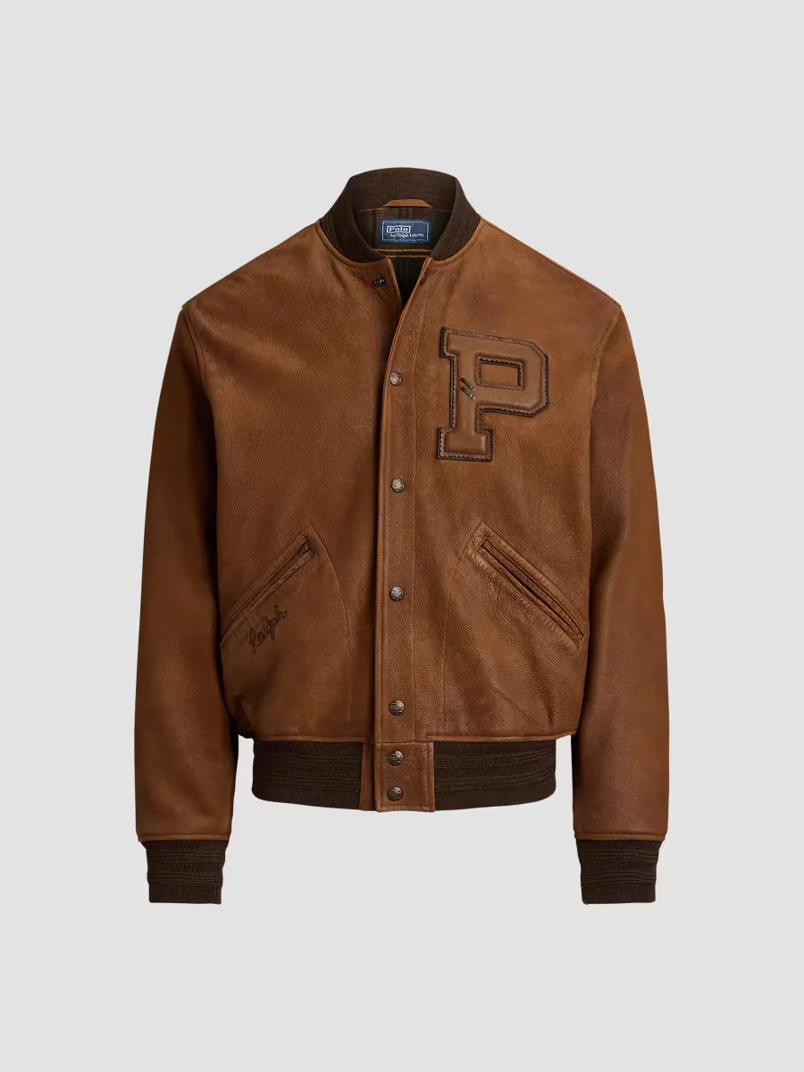 Leather Letterman Jacket by Polo Ralph Lauren