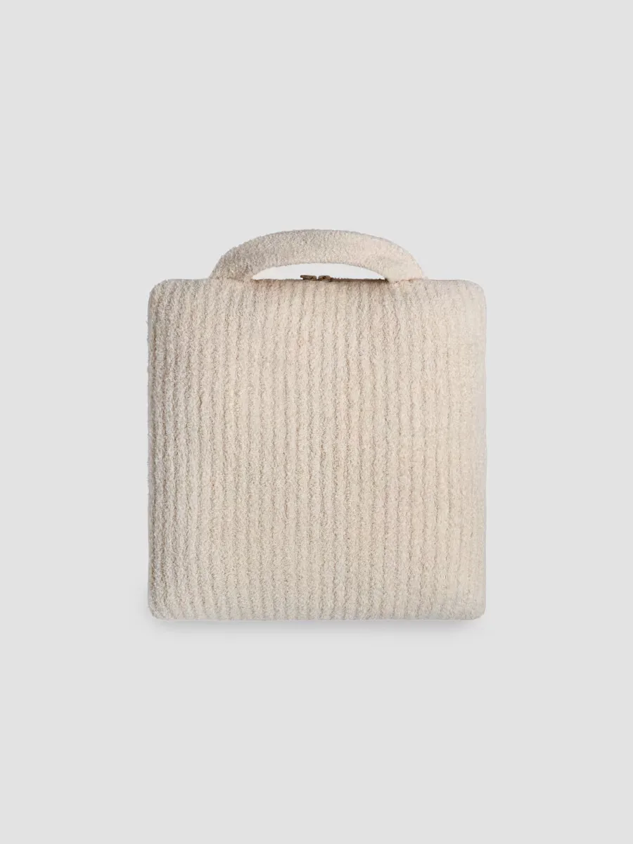 CozyChic Rib Travel Blanket - Stone by Barefoot Dreams