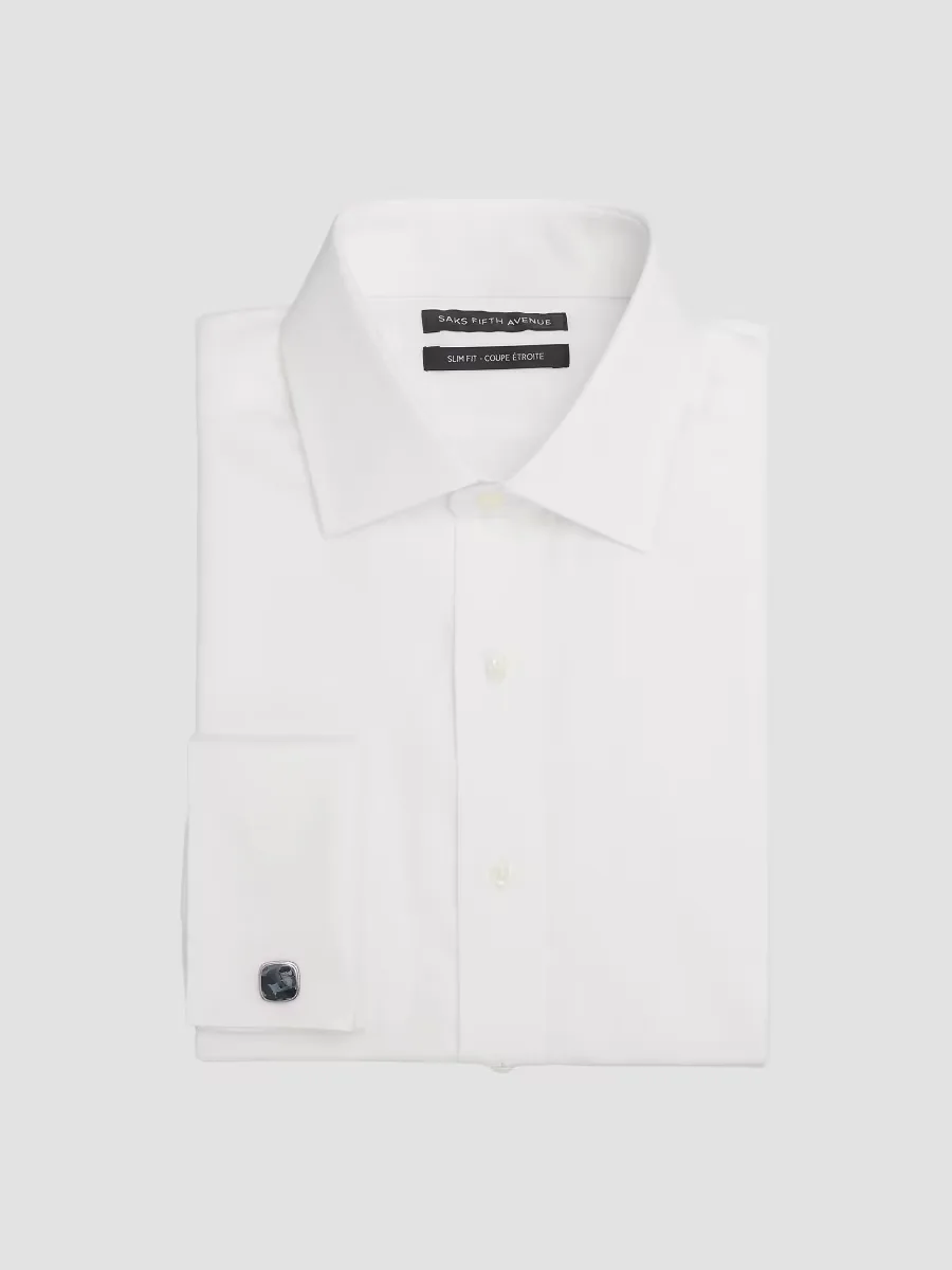 Collection Solid Poplin French-Cuff Slim-Fit Shirt by Saks Fifth Avenue