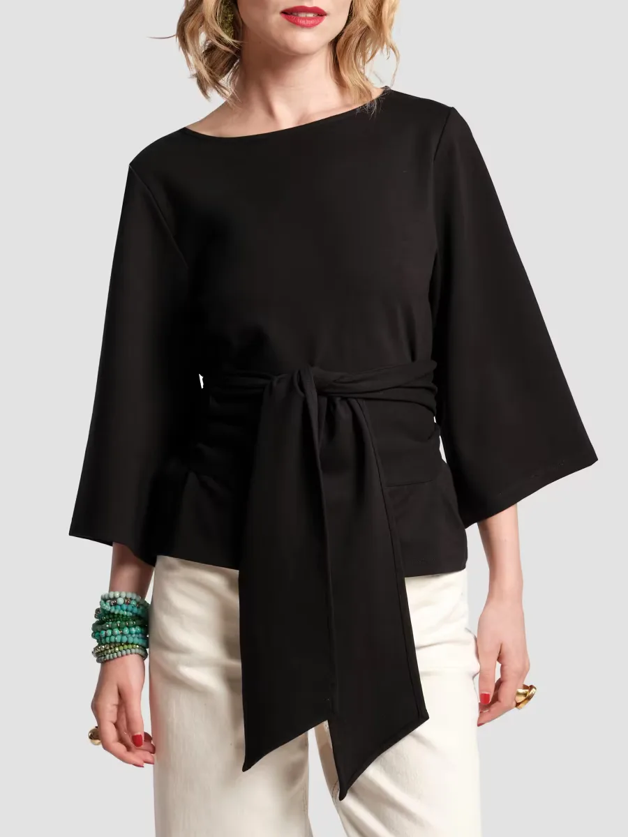 Whitney Wrap Tie-Waist Top by Frances Valentine