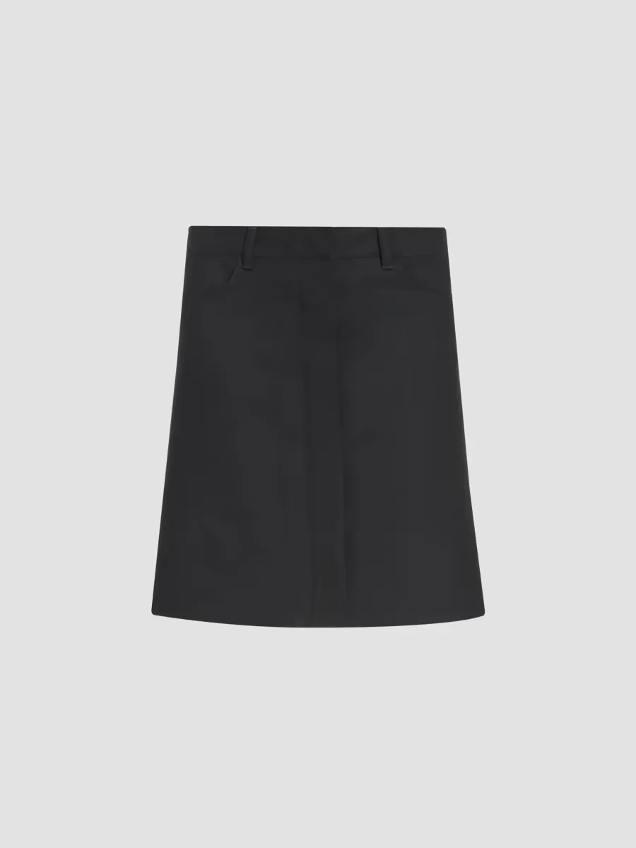 Stretch-Twill A-Line Knee-Length Skirt by Courreges