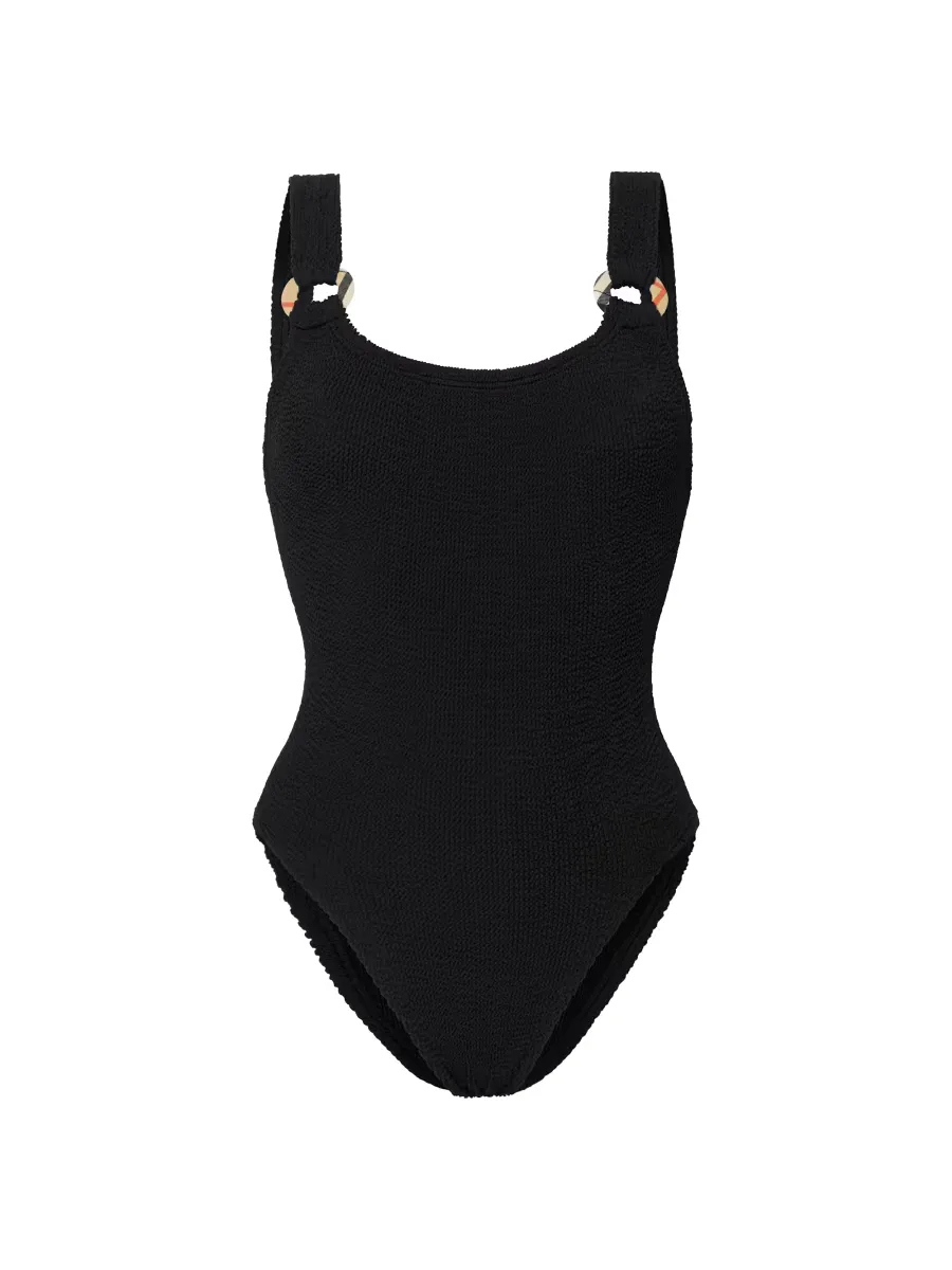 Burberry x Hunza G Domino Check Ring One-Piece Swimsuit by Burberry
