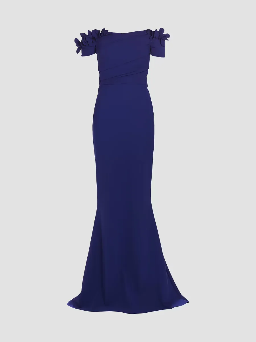 Yiana Floral Appliqué Gown by Chiara Boni La Petite Robe
