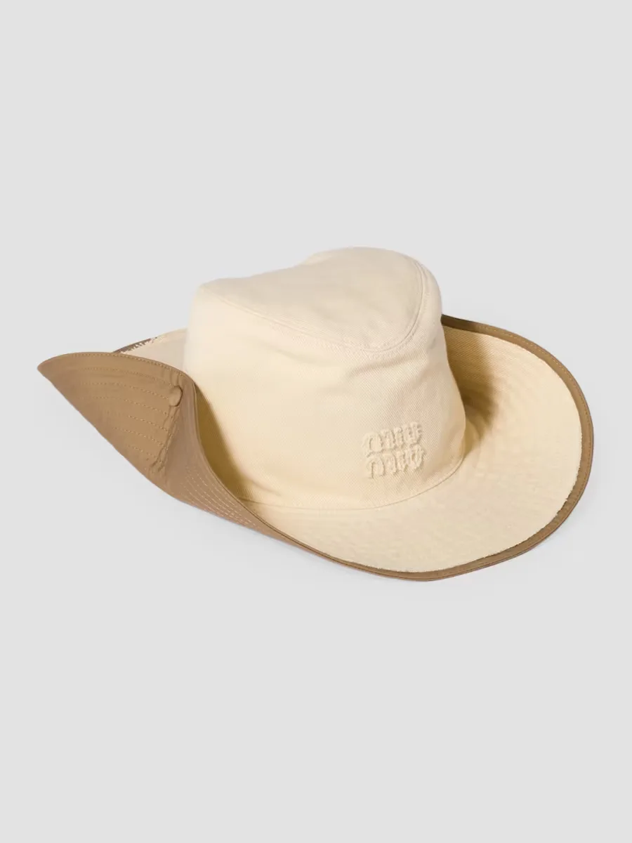 Drill Cowboy Hat by Miu Miu