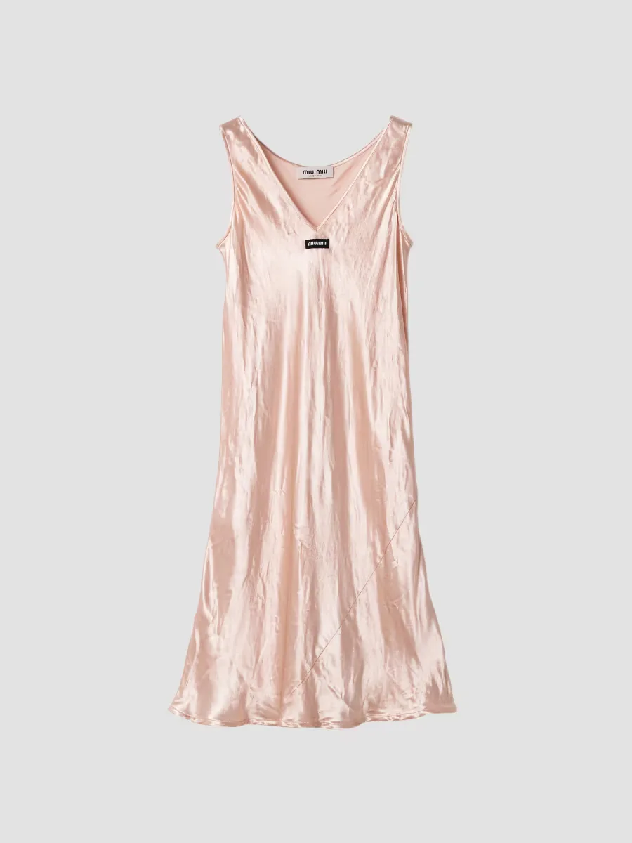 Satin Midi-Dress by Miu Miu