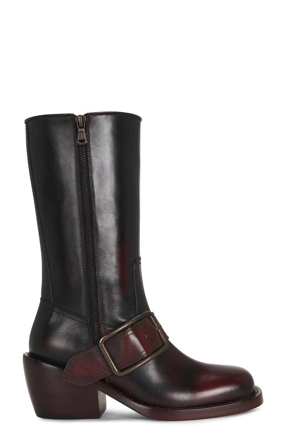 Mid Calf Square Toe Boot by Dries Van Noten
