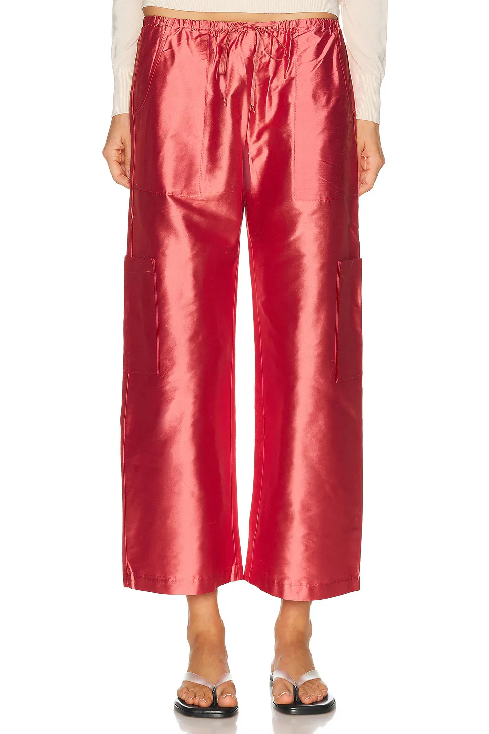 The Taffeta Drawstring Cargo Pant by Donni