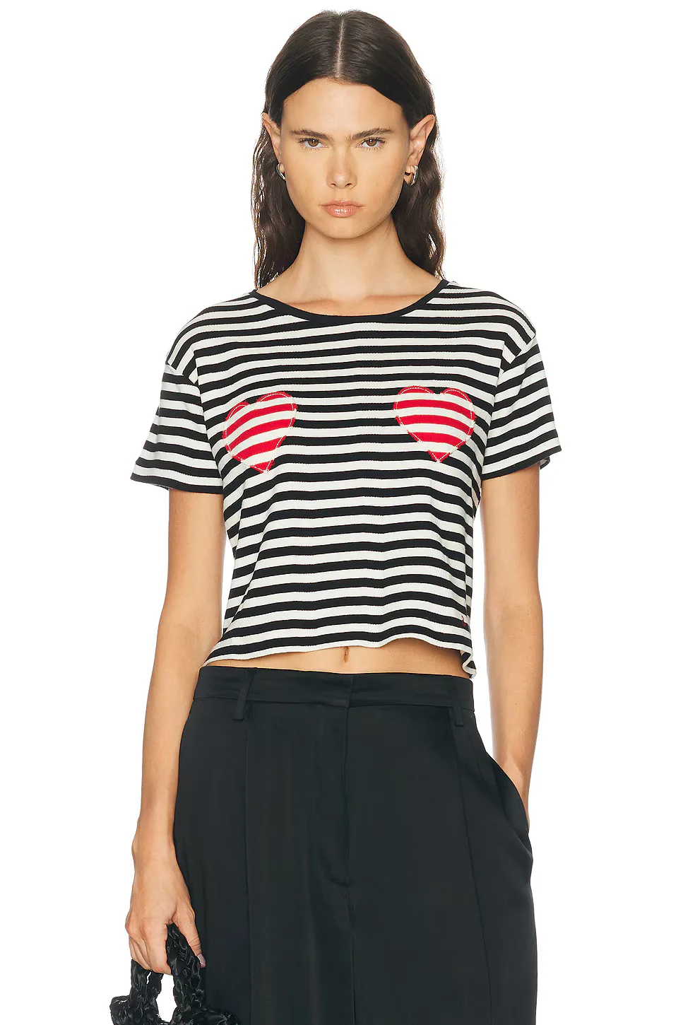 Rib Stripe Heart Tee by Bode
