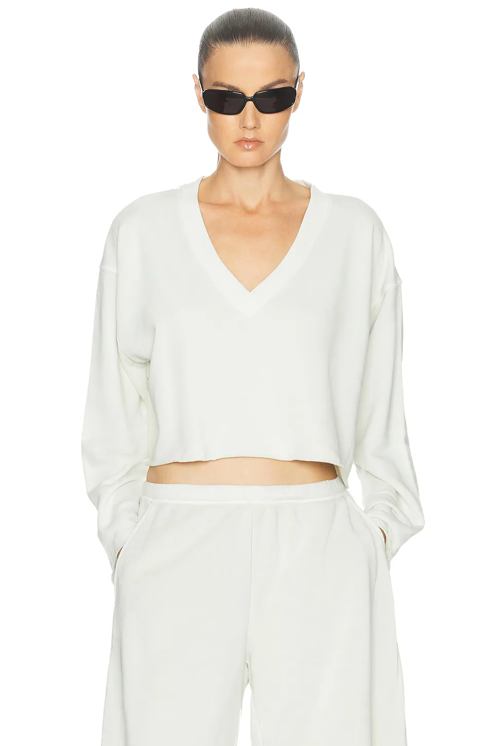 Fade Out Cropped Long Sleeve Sweatshirt by Beyond Yoga