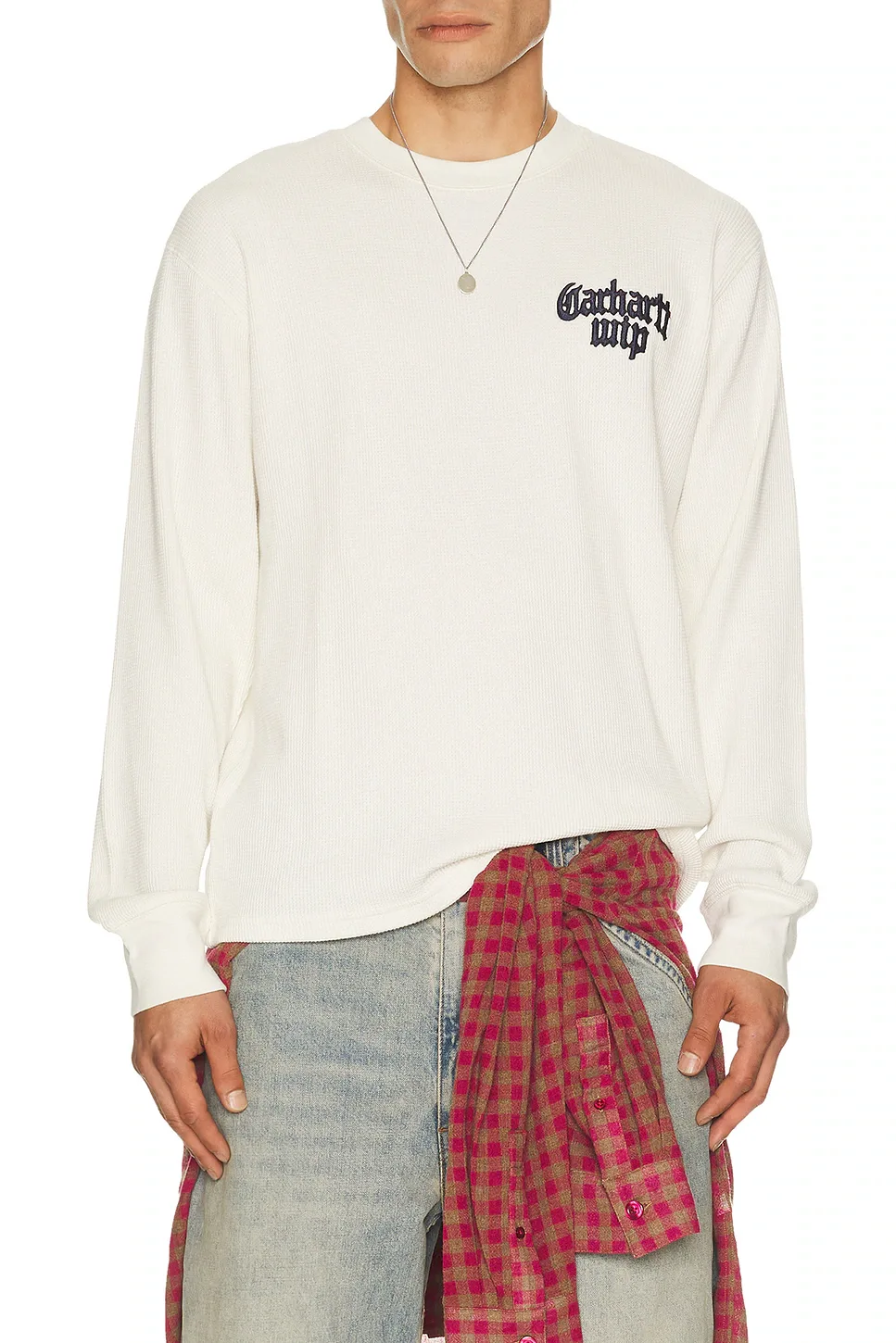 Carhartt WIP Long Sleeve Blackletter Waffle Tee Shirt by Carhartt
