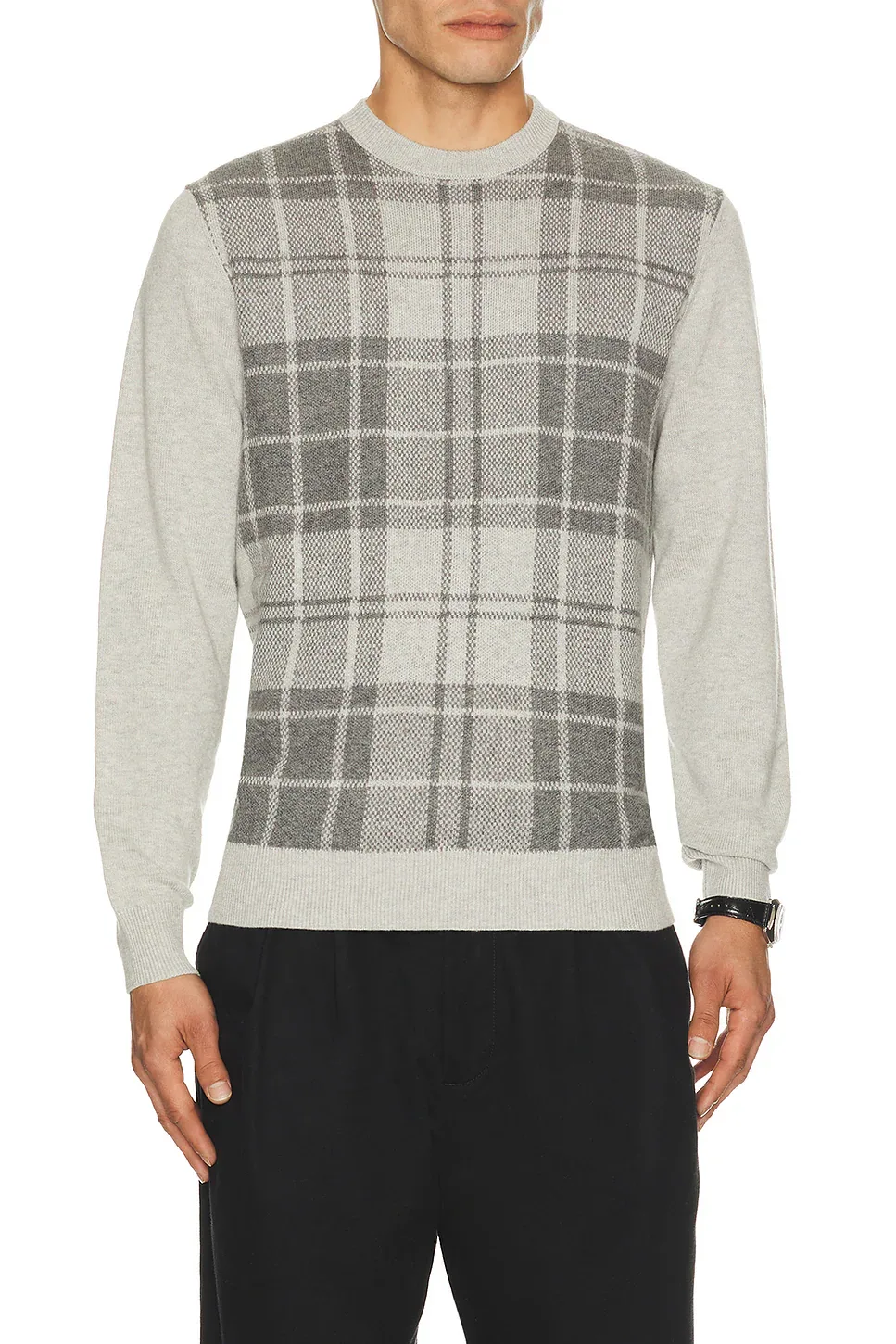 Mineral Tartan Crew Sweater by Barbour