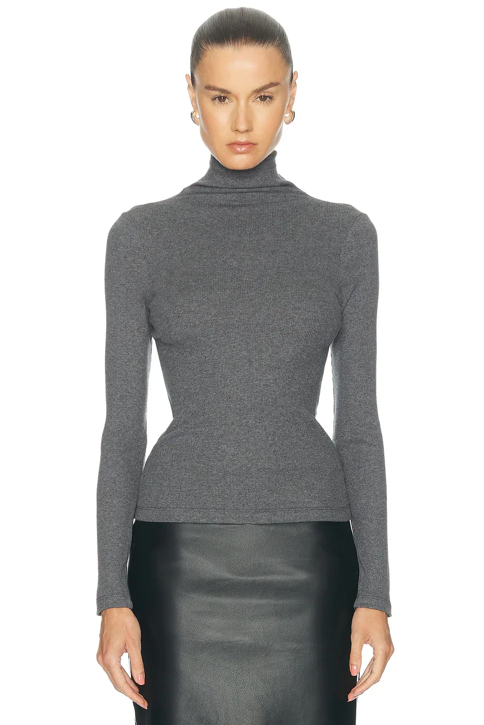 Cashmere Rib Turtleneck Top by Enza Costa
