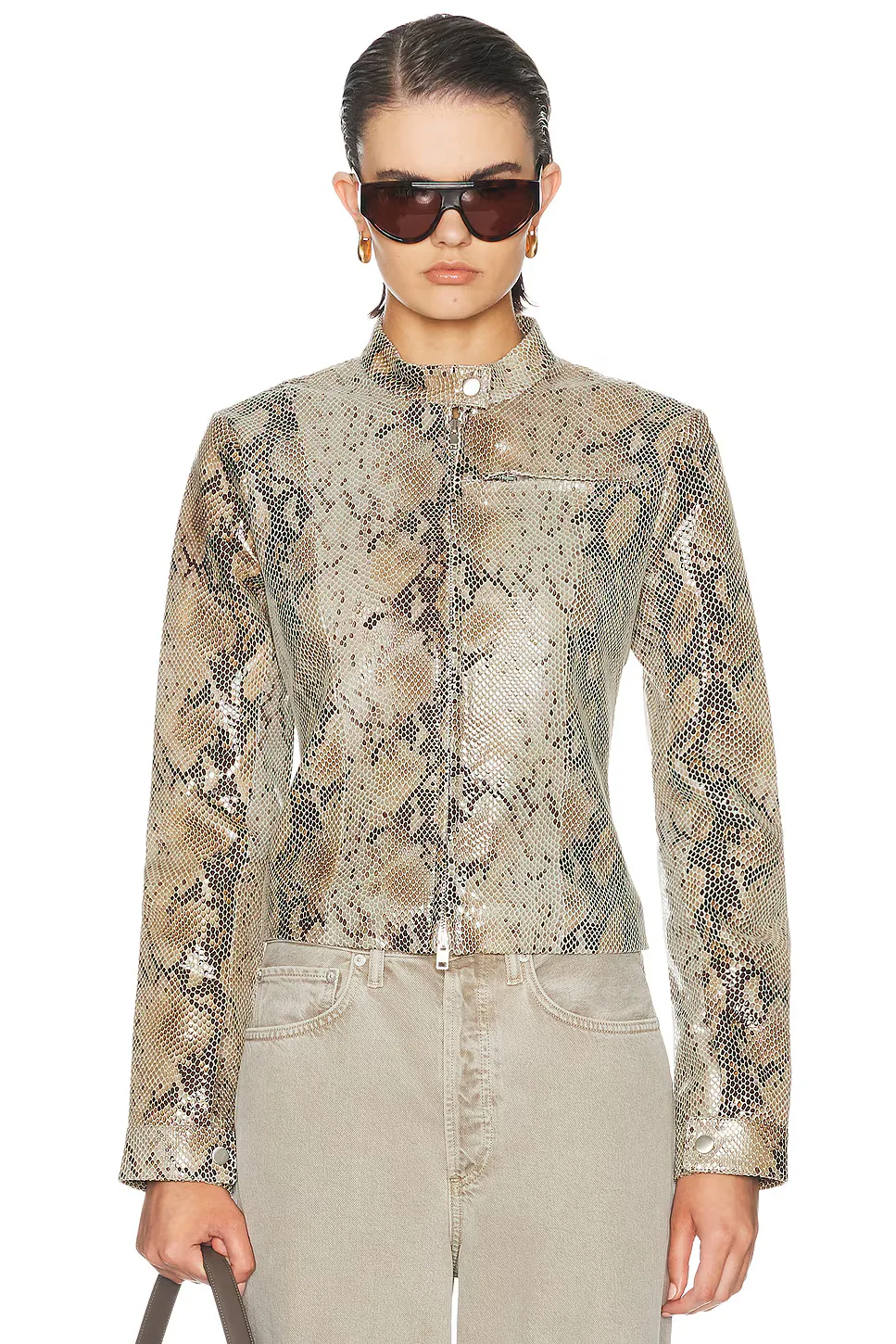 Grlfrnd x Sophia Kelly Amari Leather Moto by GRLFRND