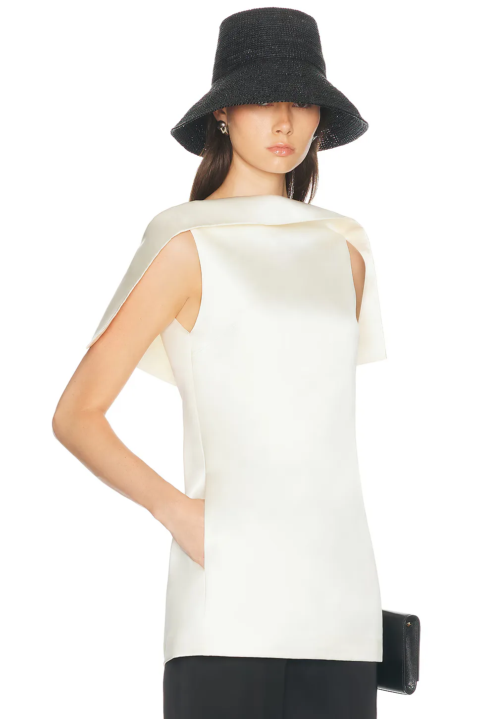 Folio Tunic in Double Face Satin by Helsa