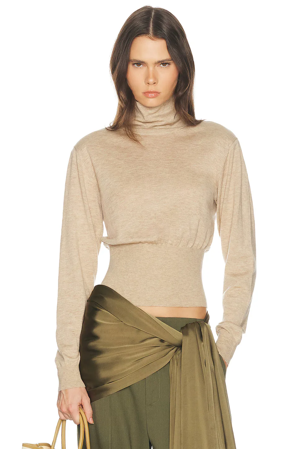 Thelka Shoulder Pad Knit Mockneck by Helsa