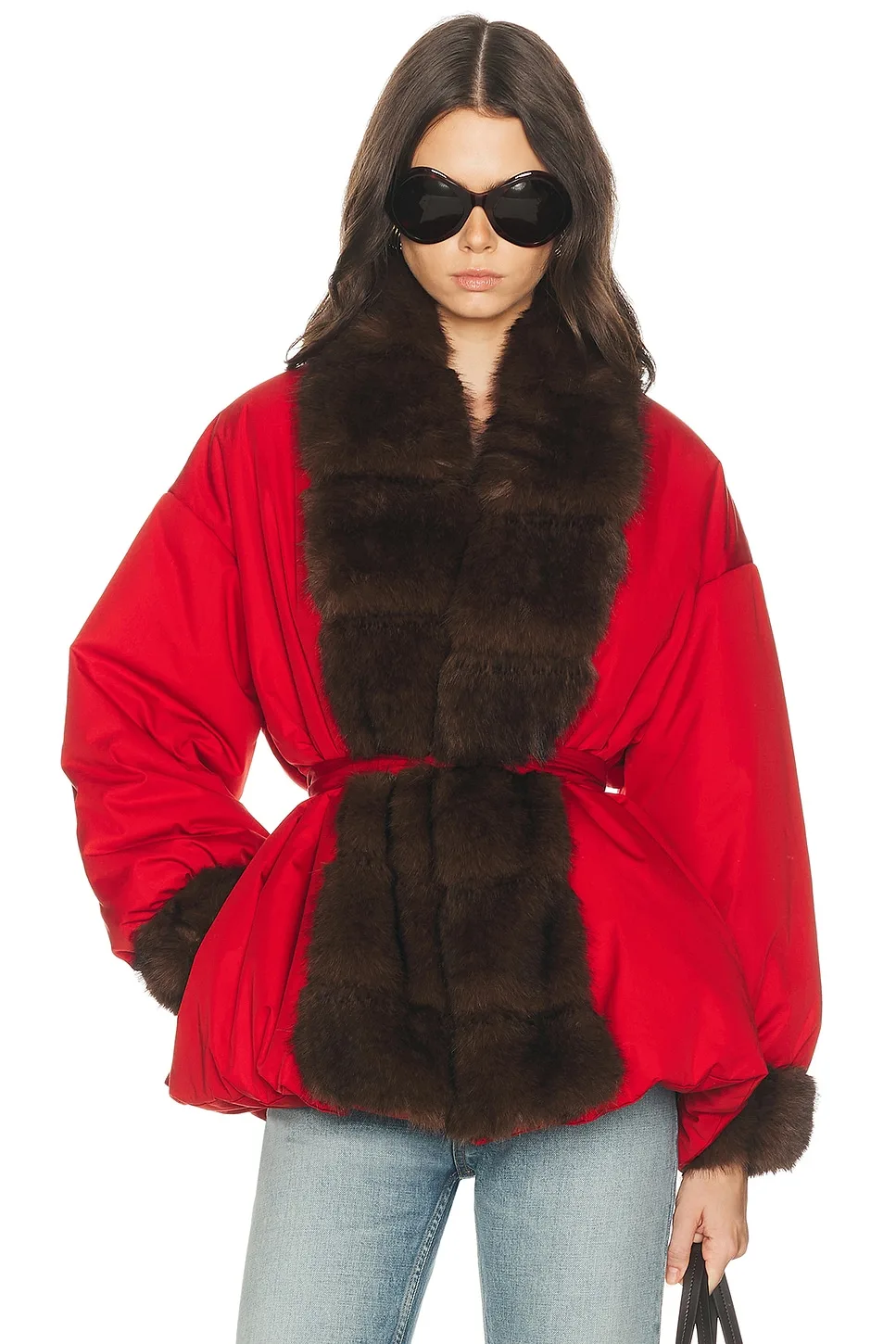 Bubbled Puffer with Faux Fur by Helsa