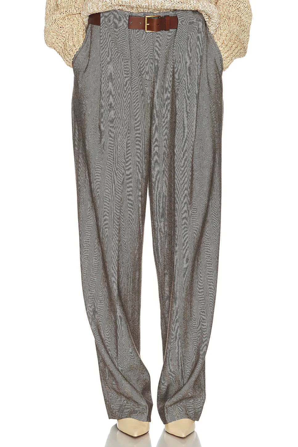 Italian Herringbone Tomboy Trouser by Helsa