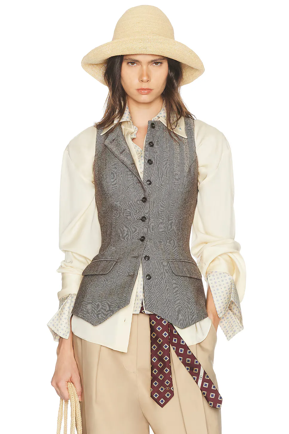 Italian Herringbone Waistcoat by Helsa