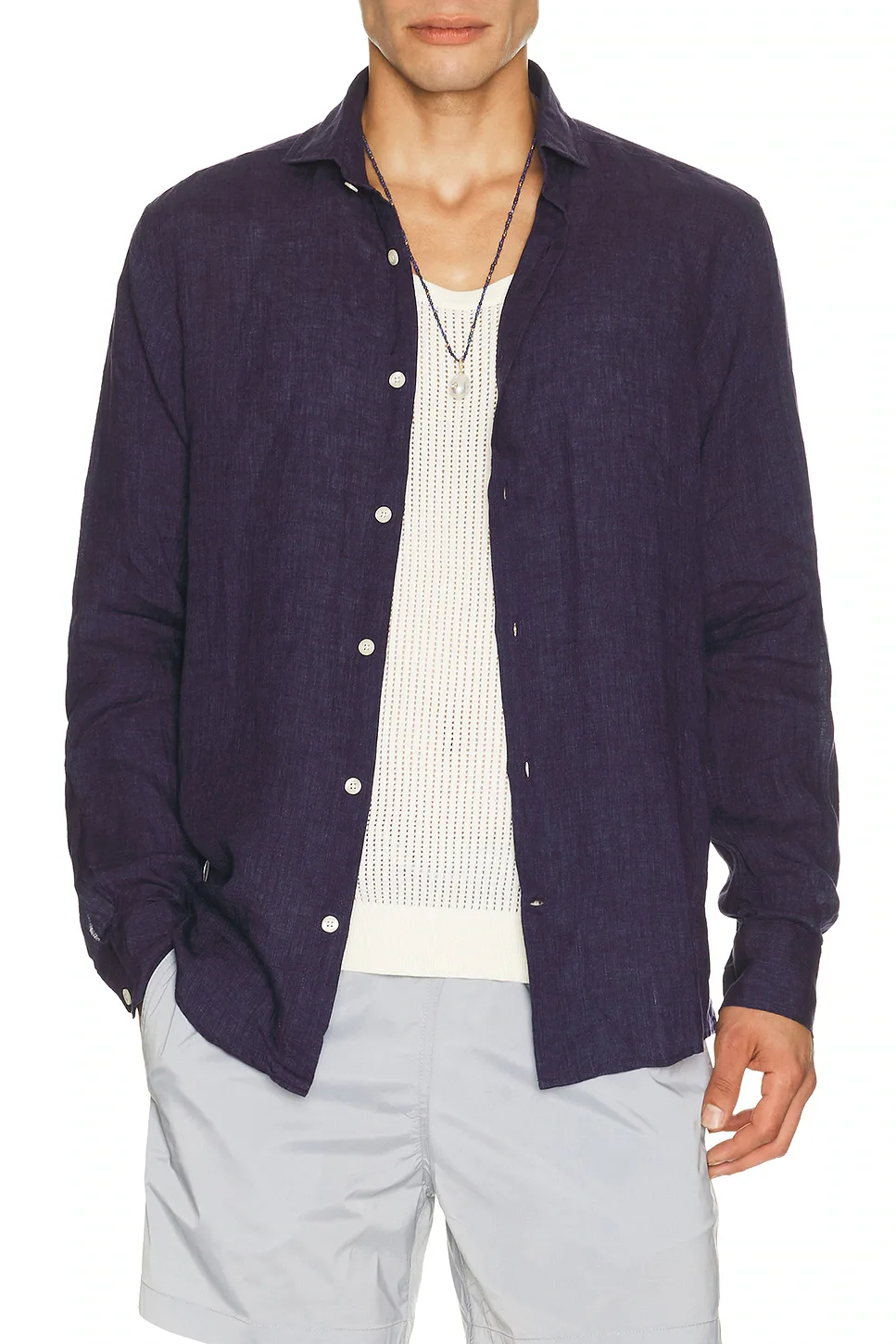 Antonio Linen Long Sleeve Shirt by Frescobol Carioca
