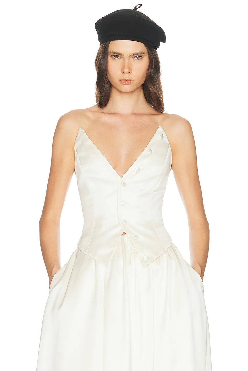 Gala Bustier in Double Face Satin by Helsa