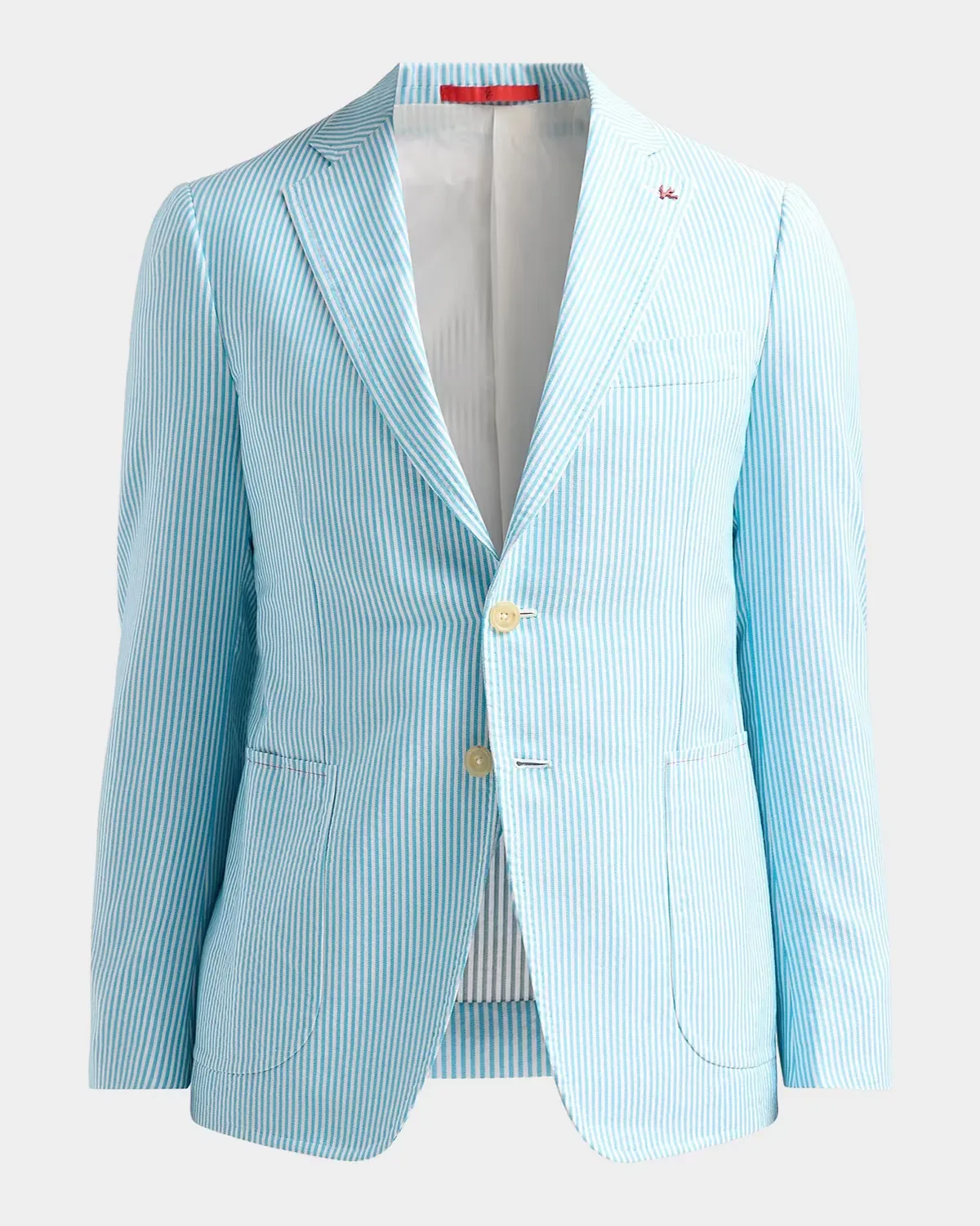 Seersucker Cotton-Silk Jacket by Isaia
