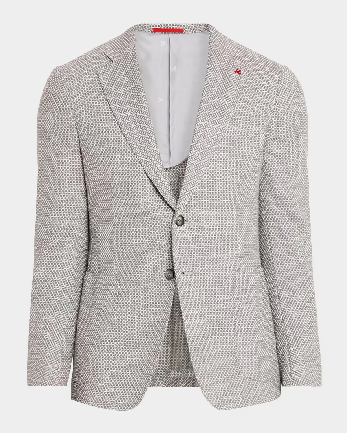 Solid Textured Single-Breasted Sport Coat by Isaia