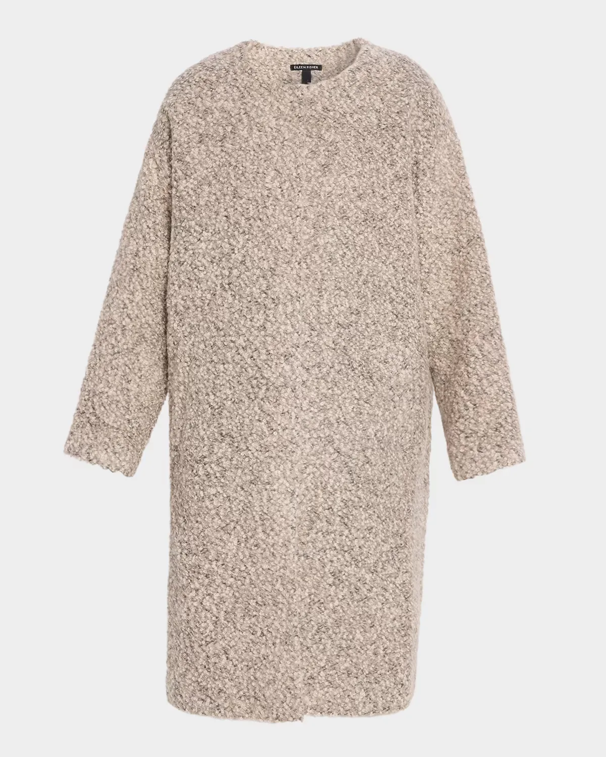 Crewneck Boucle Alpaca-Wool Coat by Eileen Fisher