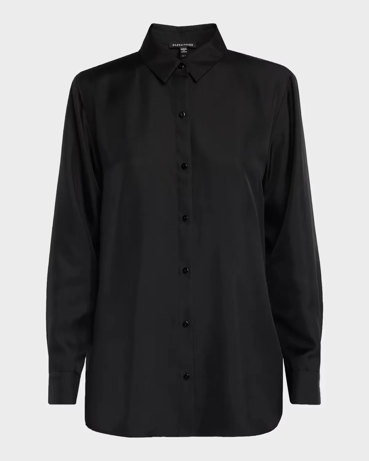 Classic Button-Front Silk Shirt by Eileen Fisher