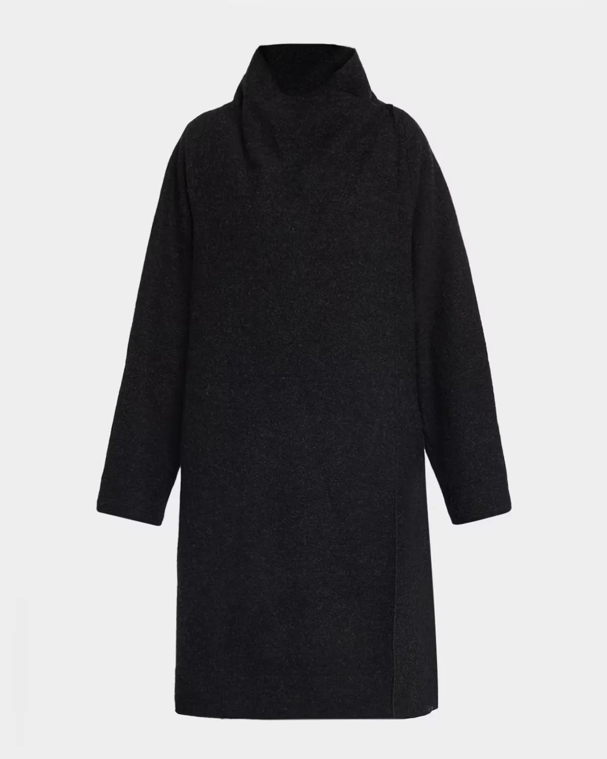 Wrap-Front Boiled Wool Coat by Eileen Fisher