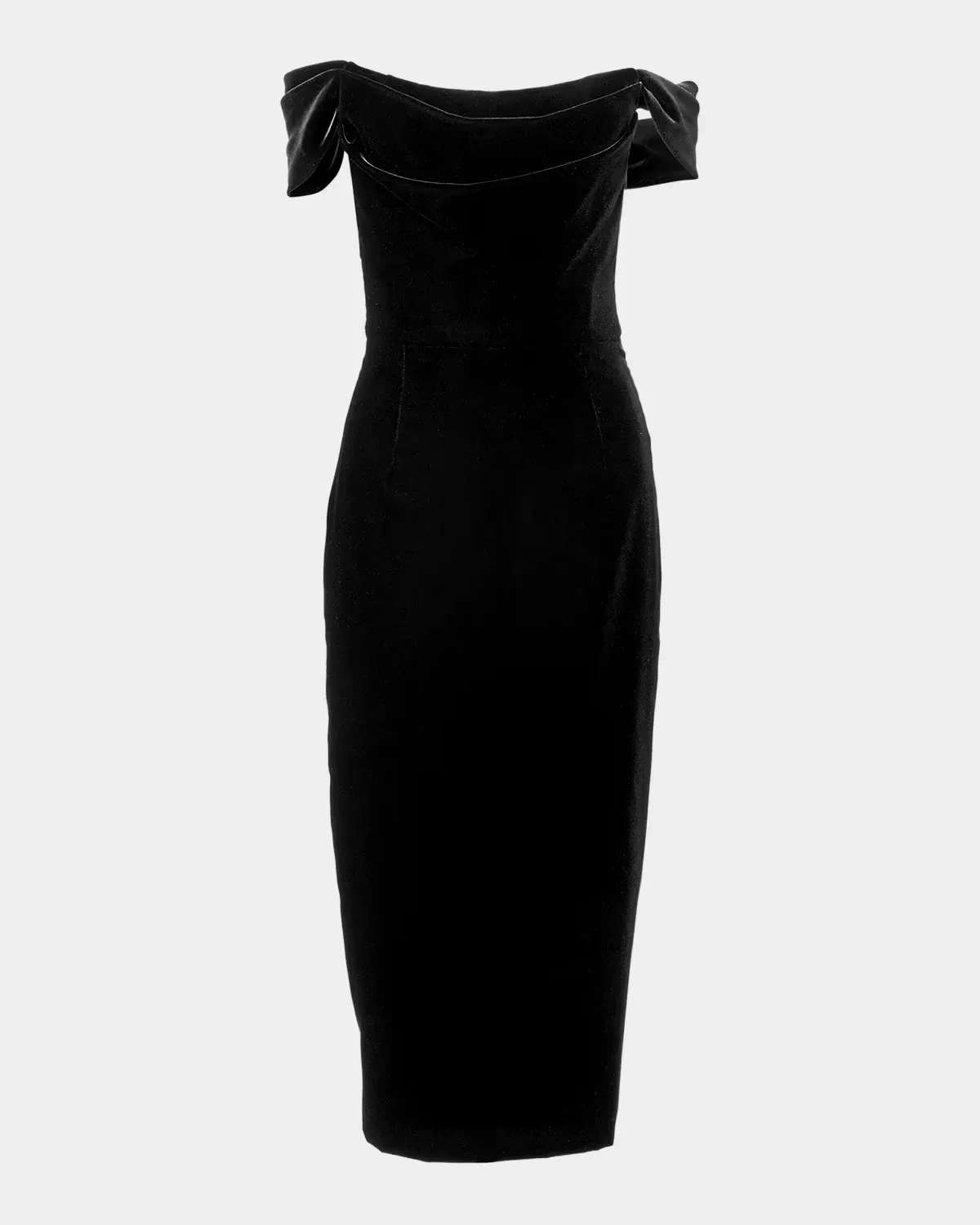 Velvet Off-Shoulder Midi Dress by Carolina Herrera