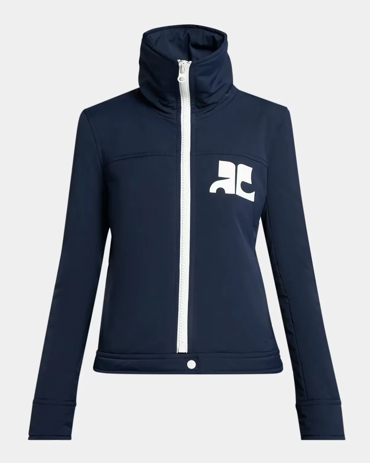 Techno Nylon Zip Track Jacket by Courreges