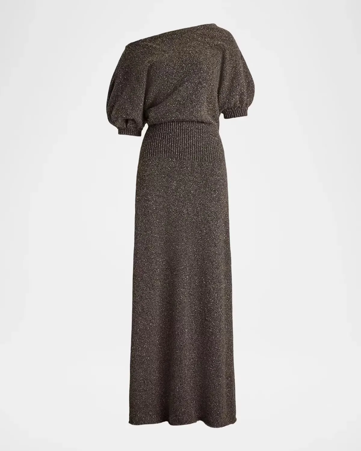 Cecie Cashmere-Blend Donegal Off-The-Shoulder Maxi Day Dress by Ralph Lauren