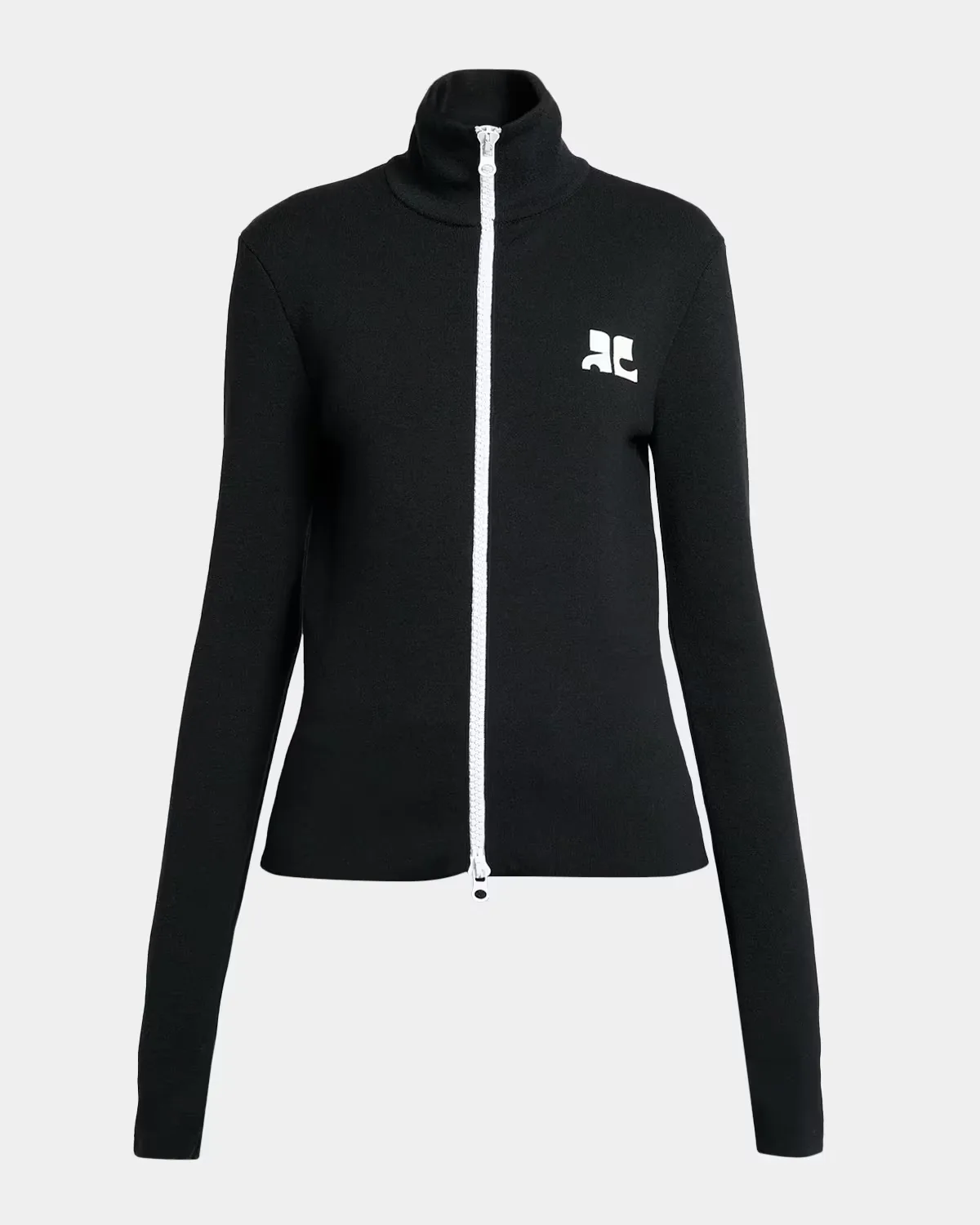 Bicolor Jersey Zip-Up Track Jacket by Courreges