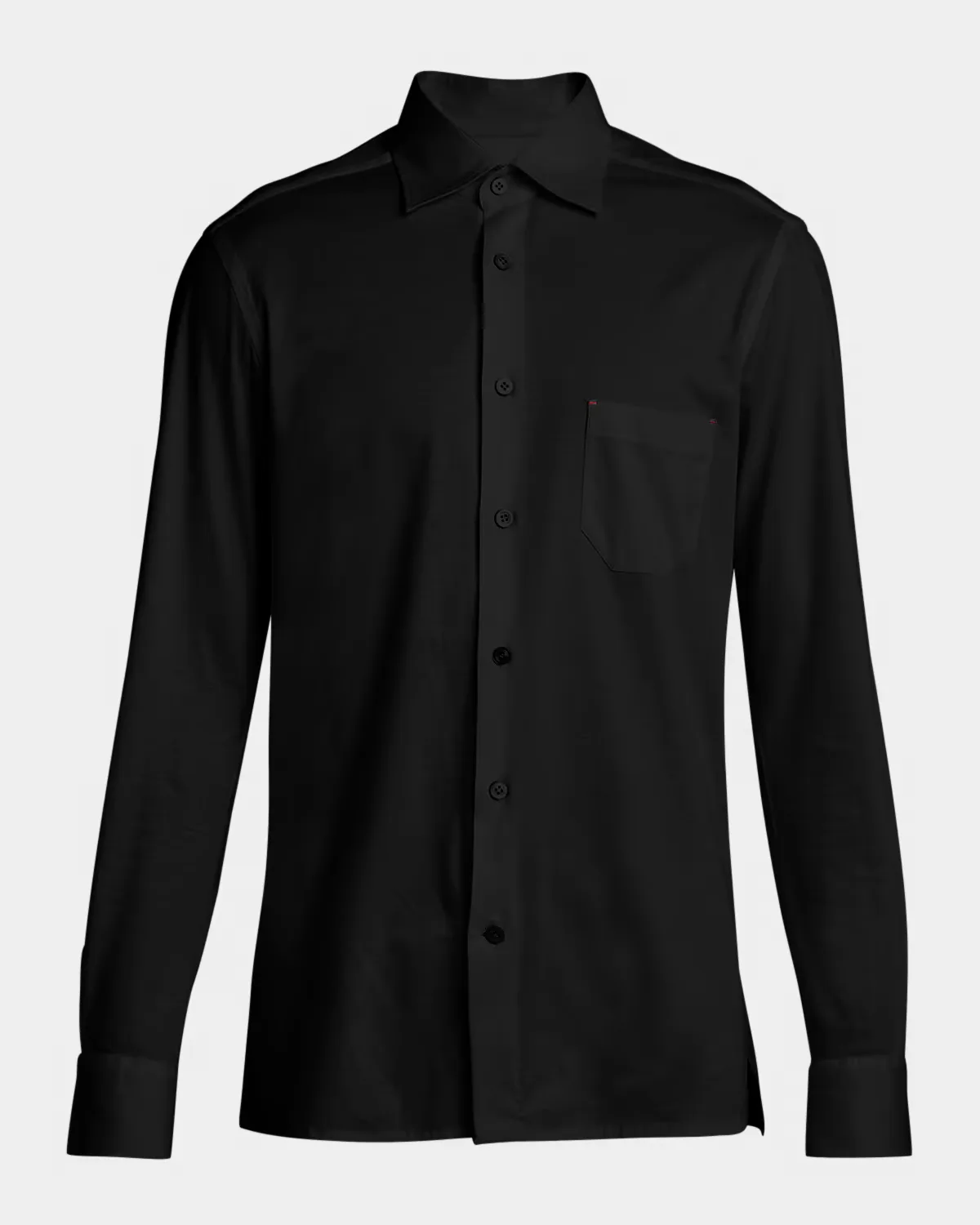 Cotton Jersey Pocket Button-Down Shirt by Kiton