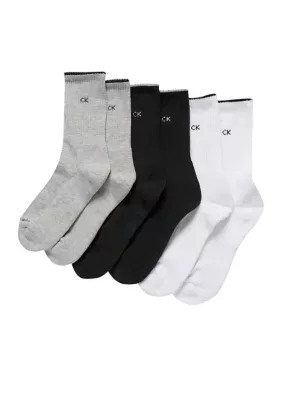 Terry Cushion Crew Socks - 6 Pack by Calvin Klein